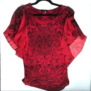 ESPRESSO | Stylish Wing-Sleeved Blouse -- L